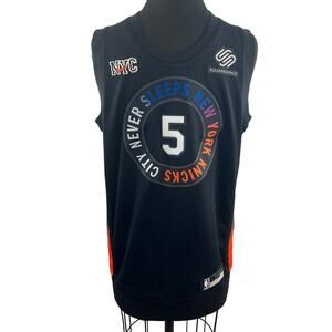 Nike Dri-Fit Nyc Black Jersey Immanuel Quickley #5 Toronto Raptors Pullover Sz L